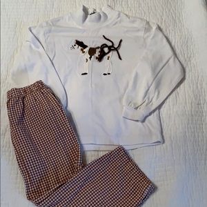 The Bailey Boys horse appliqué pants set
